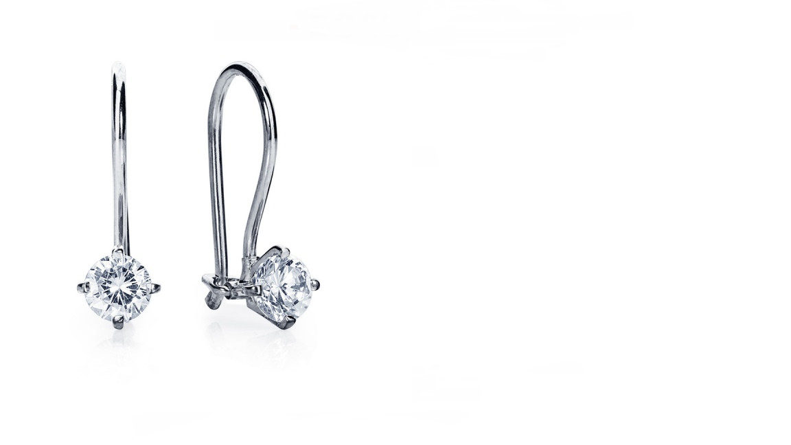 Серьги Platinum Lab. - Платина 950, Бриллиант (арт. ПС-028-01)