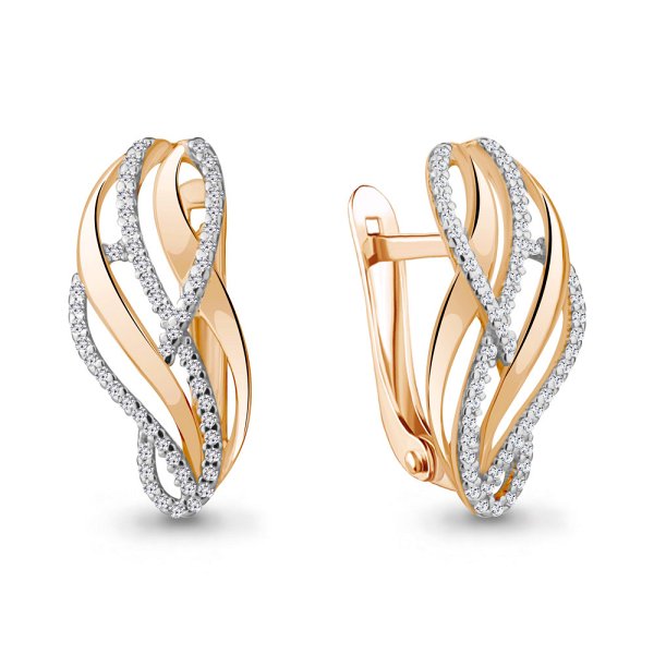 Серьги Аквамарин - Золото 375, Фианит (арт. 42700А.8)