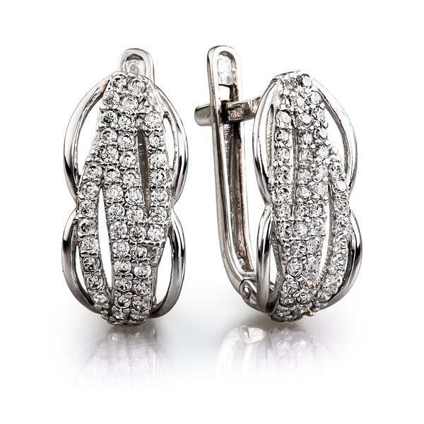 Серьги Галатея - Серебро 925, Фианит (арт. 3048.1)