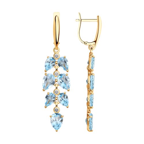 Серьги Diamant - Серебро 925, Топаз, Фианит (арт. 93-321-02622-2)