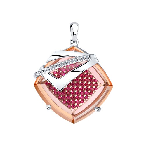 Подвеска Diamant - Серебро 925, Синтетический сапфир , Синтетический ситалл , Фианит (арт. 94-330-00494-3)