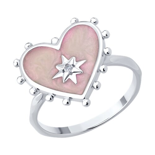 Кольцо SOKOLOV - Серебро 925, Фианит, Эмаль (арт. 94014412)