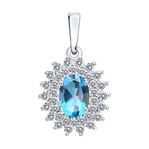 Подвеска SOKOLOV - Серебро 925, Топаз, Фианит (арт. 92030819)