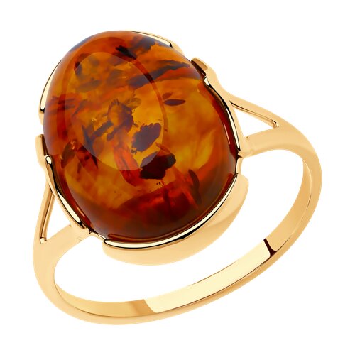 Кольцо SOKOLOV - Серебро 925, Янтарь пресс. (арт. 93010518)