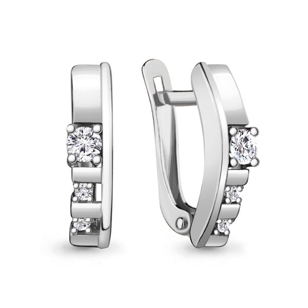 Серьги Аквамарин - Серебро 925, Фианит (арт. 48616А.5)