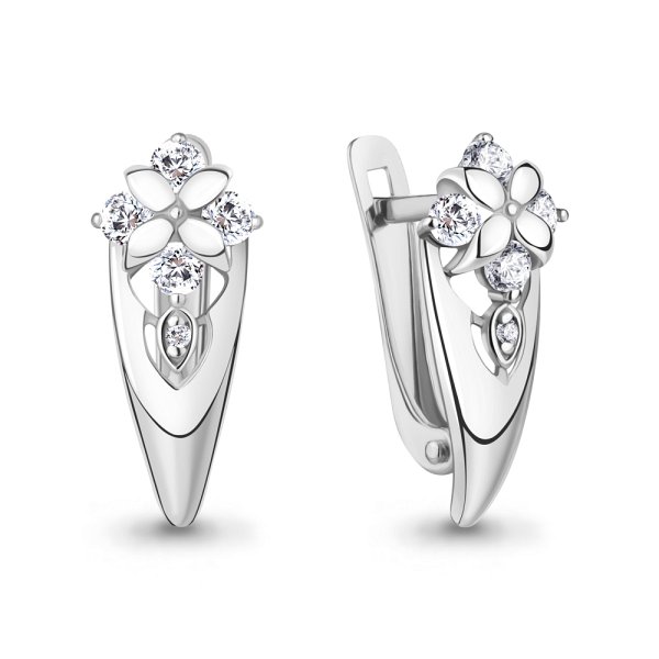 Серьги Аквамарин - Серебро 925, Фианит (арт. 46631А.5)