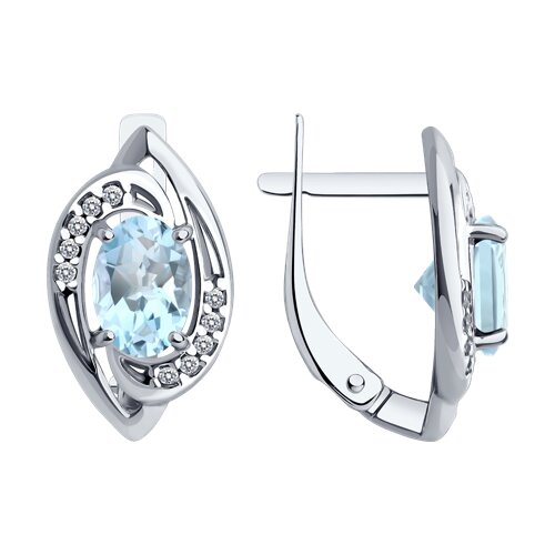 Серьги Diamant - Серебро 925, Топаз, Фианит (арт. 94-320-02685-2)