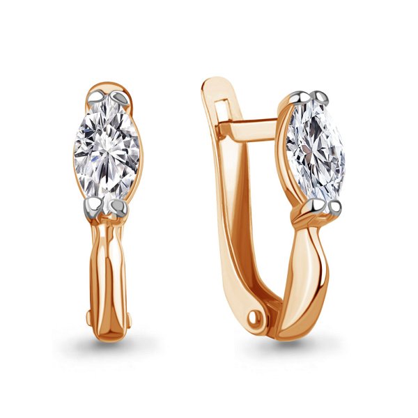 Серьги Аквамарин - Серебро 925, Фианит (арт. 400370.6)