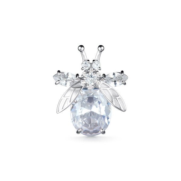 Брошь Дар - Серебро 925, Фианит (арт. Бш-5128рс200)