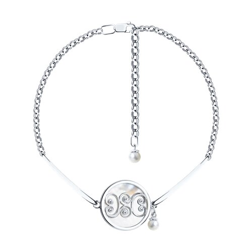 Браслет SOKOLOV - Серебро 925, Жемчуг синтетический, Перламутр (арт. 94050344)