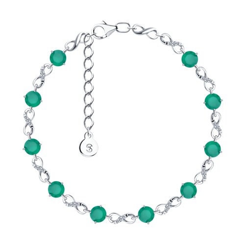 Браслет SOKOLOV - Серебро 925, Агат, Фианит (арт. 92050156)