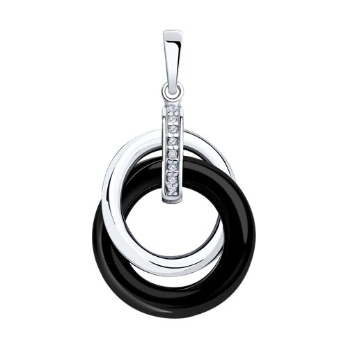 Подвеска SOKOLOV - Серебро 925, Керамика, Фианит (арт. 94032895)