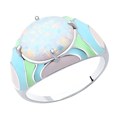 Кольцо SOKOLOV - Серебро 925, Синтетический опал , Эмаль (арт. 83010037)