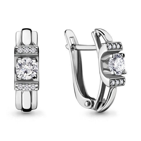 Серьги Аквамарин - Серебро 925, Фианит (арт. 434311.5)