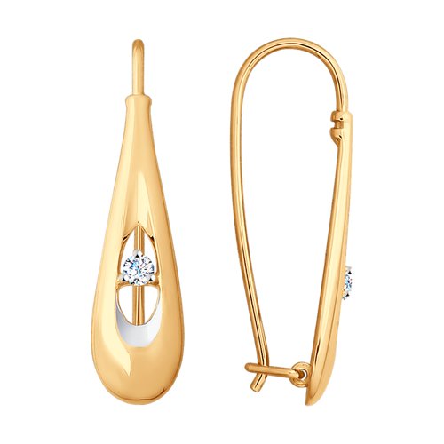 Серьги SOKOLOV - Золото 585, Фианит (арт. 028015)