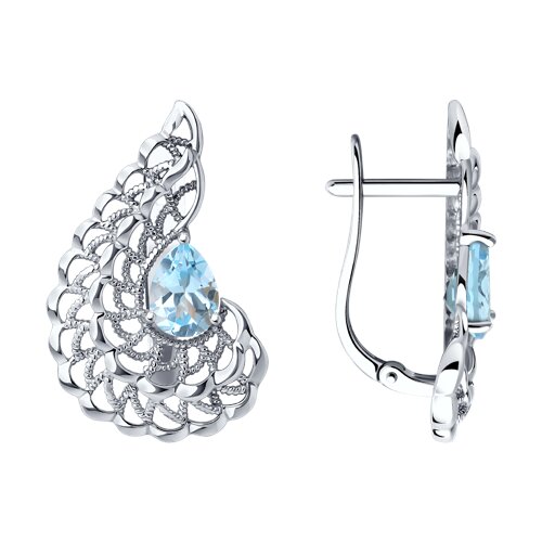 Серьги Diamant - Серебро 925, Топаз (арт. 94-320-01895-1)