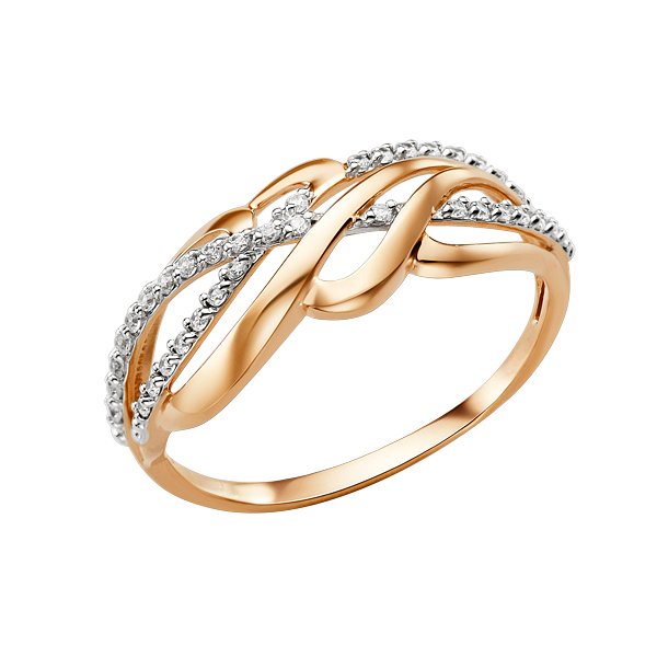 Кольцо ЮФ Династия - Золото 585, Фианит (арт. 010881-1102)