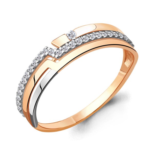 Кольцо Аквамарин - Золото 585, Фианит (арт. 64384А.1)