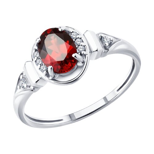 Кольцо SOKOLOV - Серебро 925, Гранат, Фианит (арт. 92014884)