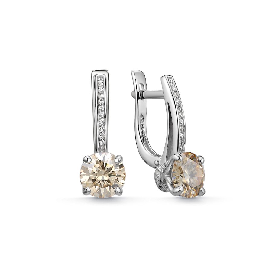 Серьги Дар - Серебро 925, Муассанит, Фианит (арт. С-5140рс162000)