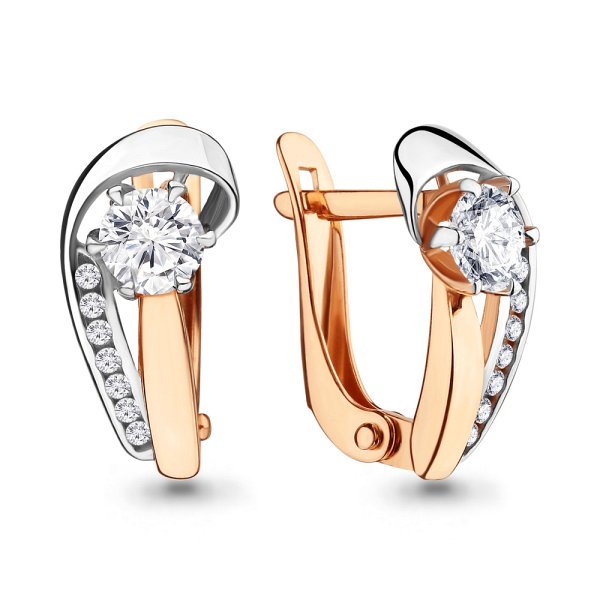 Серьги Аквамарин - Золото 585, Фианит (арт. 433191А.1)