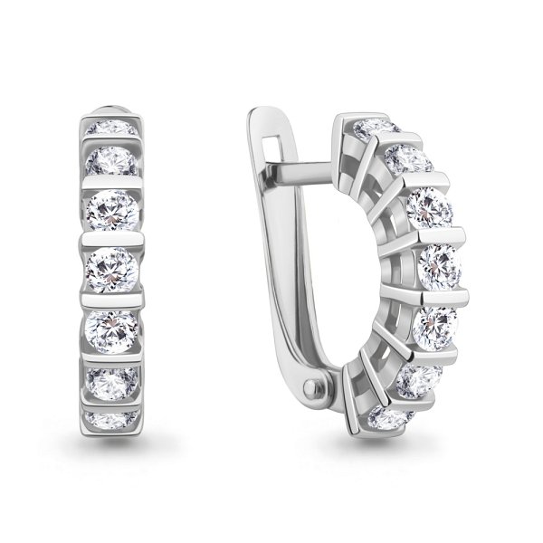 Серьги Аквамарин - Серебро 925, Фианит (арт. 49806А.5)