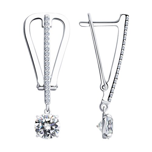 Серьги Diamant - Серебро 925, Фианит (арт. 94-121-00489-1)