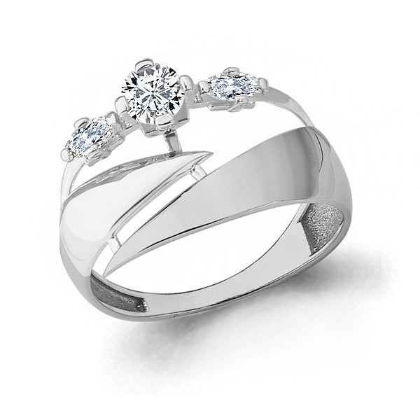 Кольцо Аквамарин - Серебро 925, Фианит (арт. 68075.6)