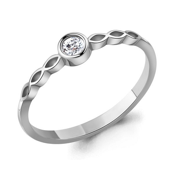 Кольцо Аквамарин - Серебро 925, Фианит (арт. 600320А.5)