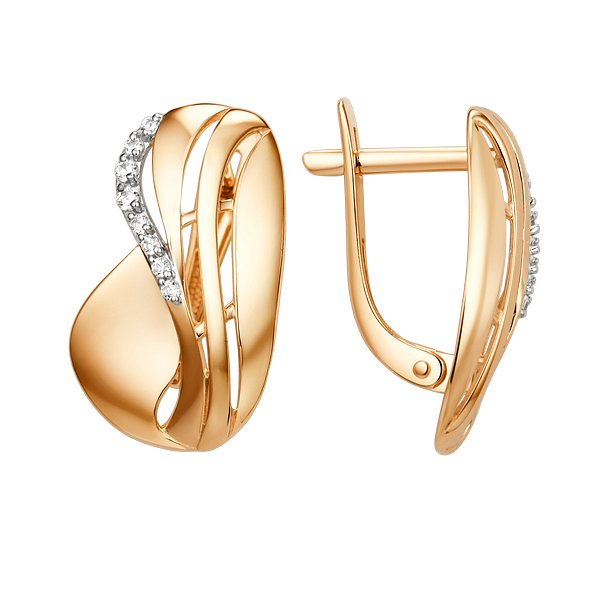 Серьги ЮФ Династия - Золото 375, Фианит (арт. 014872-5102)