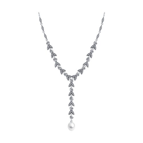 Колье SOKOLOV - Серебро 925, Жемчуг культивированный, Фианит (арт. 92070086)