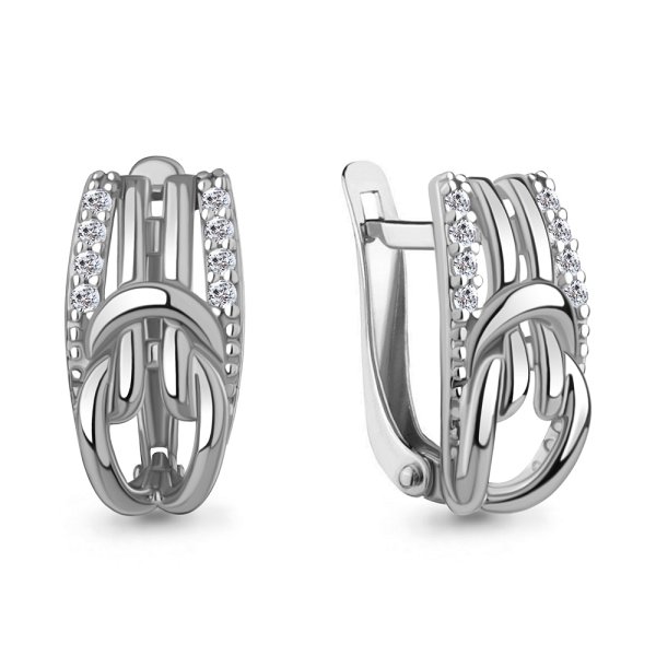 Серьги Аквамарин - Серебро 925, Фианит (арт. 49975А.5)