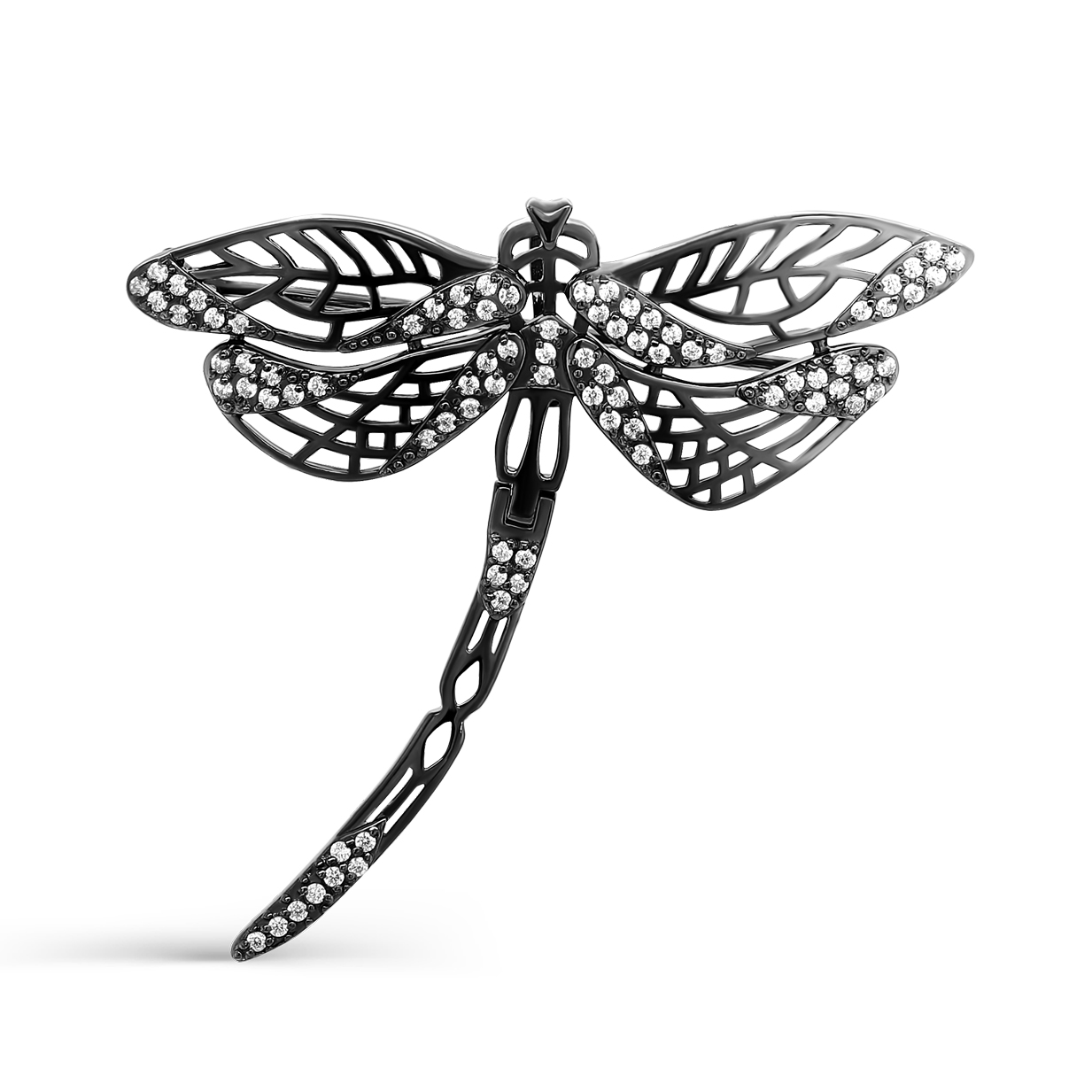 Брошь Кабаровских - Серебро 925, Керамика, Фианит (арт. 5-035-7989)