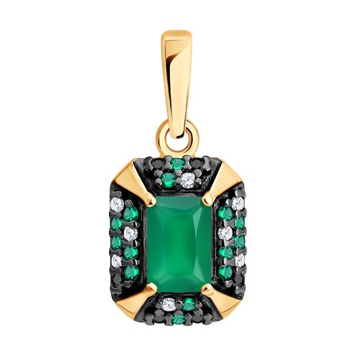 Подвеска SOKOLOV - Серебро 925, Агат, Фианит (арт. 92030896)