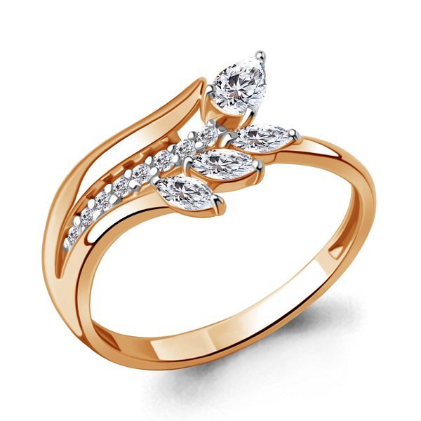 Кольцо Аквамарин - Серебро 925, Фианит (арт. 600111А.6)