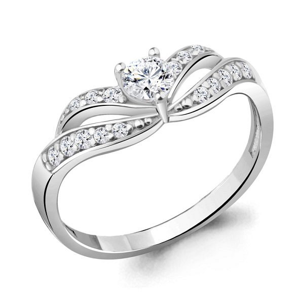 Кольцо Аквамарин - Серебро 925, Фианит (арт. 67208А.5)