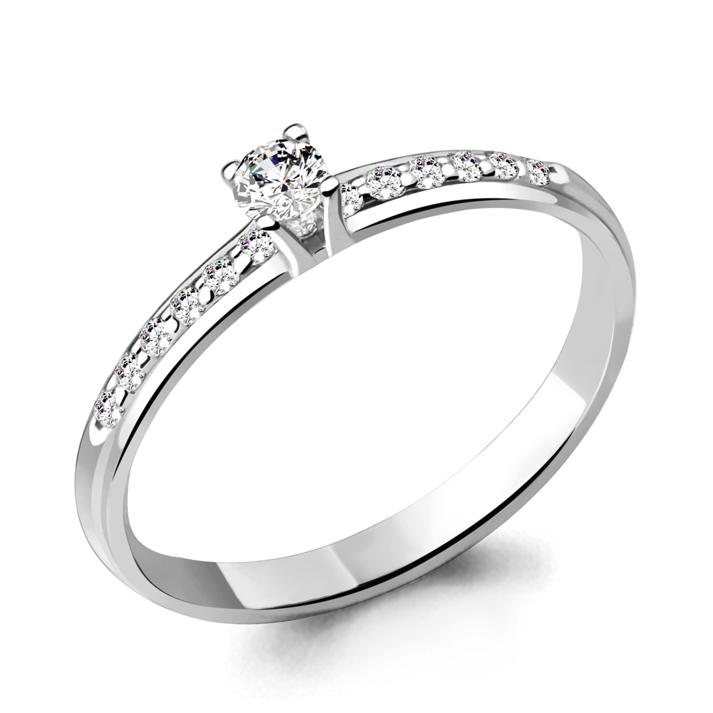 Кольцо Аквамарин - Серебро 925, Фианит (арт. 65502А.5)