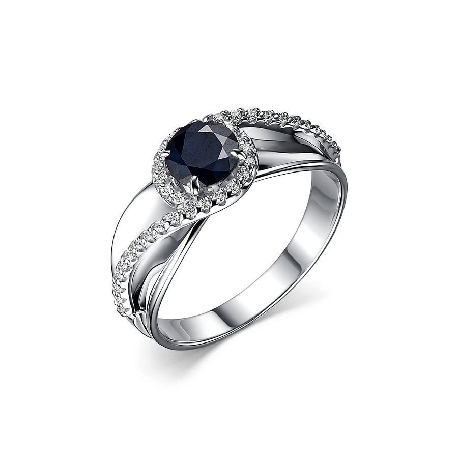 Кольцо Дар - Серебро 925, Сапфир, Фианит (арт. К-5069рс110800)