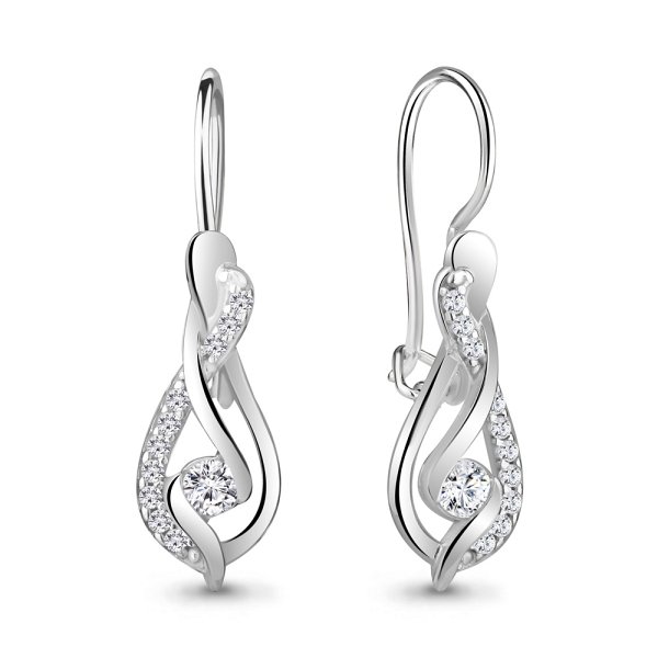 Серьги Аквамарин - Серебро 925, Фианит (арт. 48955А.5)