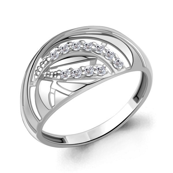 Кольцо Аквамарин - Серебро 925, Фианит (арт. 64690А.5)