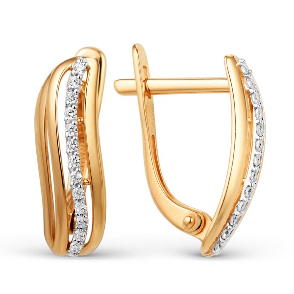 Серьги ЮФ Династия - Золото 585, Фианит (арт. 001872-1102)