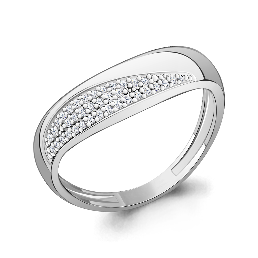 Кольцо Аквамарин - Серебро 925, Фианит (арт. 600606А.5)