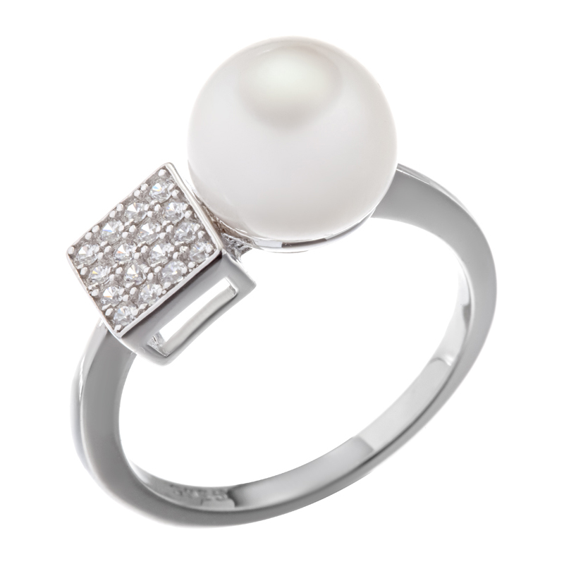 Кольцо Мастер Клио - Серебро 925, Жемчуг культивированный, Фианит (арт. 24К152647)
