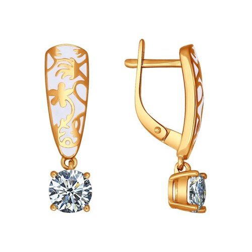 Серьги SOKOLOV - Серебро 925, Фианит, Эмаль (арт. 93020554)