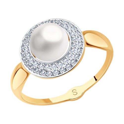 Кольцо SOKOLOV - Золото 375, Жемчуг культивированный, Фианит (арт. 37791083)