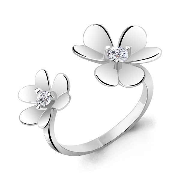 Кольцо Аквамарин - Серебро 925, Фианит (арт. 64008А.5)