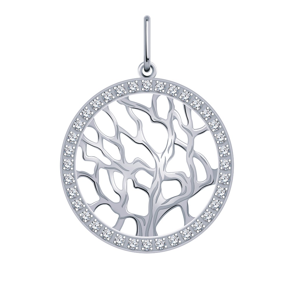 Подвеска Атолл - Серебро 925, Фианит (арт. 50207-925)