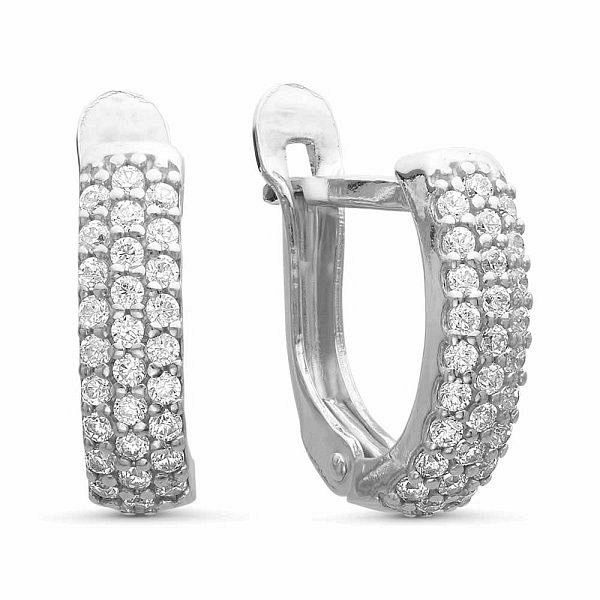 Серьги Красная пресня - Серебро 925, Фианит (арт. 3387866Д)