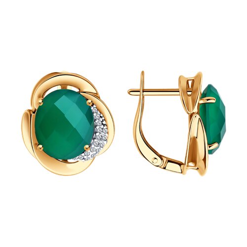 Серьги SOKOLOV - Серебро 925, Агат, Фианит (арт. 92023091)