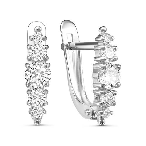 Серьги Иллада - Серебро 925, Фианит (арт. с122322)